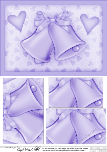 A5 Romantic Wedding Bells Pyramage Topper