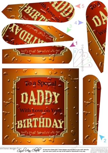 Happy Birthday DADDY Beer Label Fan Pyramage Topper