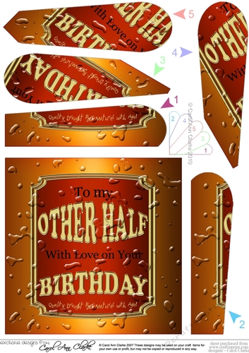 Happy Birthday OTHER HALF Beer Label Fan Pyramage Topper