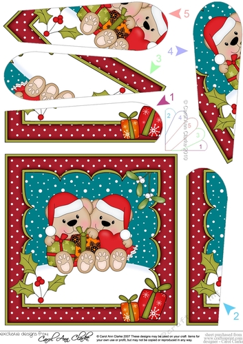 Christmas Angel Livvy Bear is in Love Fan Pyramage Topper