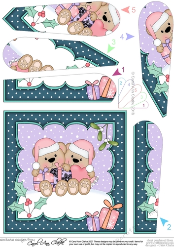 Christmas Angel Livvy Bear is in Love Fan Pyramage Topper