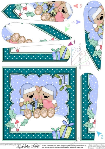 Christmas Angel Livvy Bear is in Love Fan Pyramage Topper