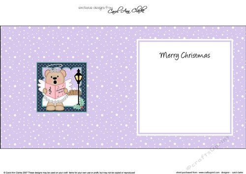 Christmas Angel Livvy Bear is Carol Singing insert square landscape