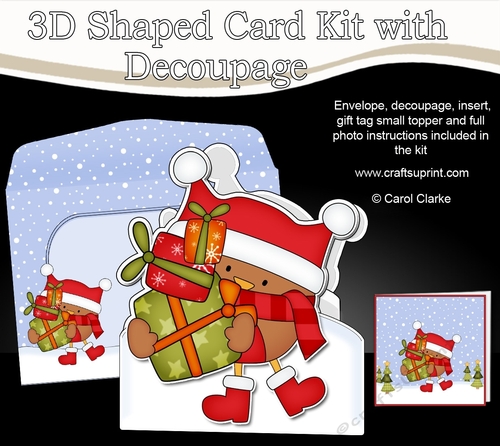 3D Shaped Christmas Card Kit  - Bobbin Robin has lots of Presents