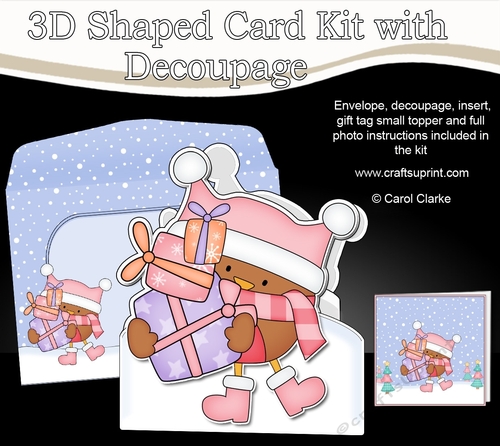 3D Shaped Christmas Card Kit  - Bobbin Robin has lots of Presents