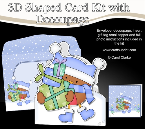3D Shaped Christmas Card Kit  - Bobbin Robin has lots of Presents