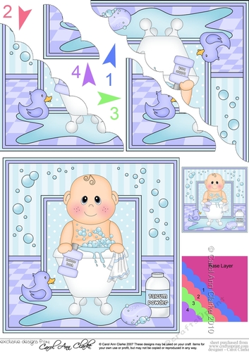 Cute Little Baby Bathtub Buddies Scalloped Corner Stacker