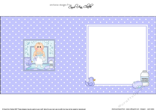 Cute Little Baby Bathtub Buddies square landscape insert