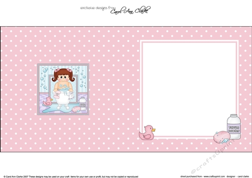 Cute Little Girl Bathtub Buddies square landscape insert