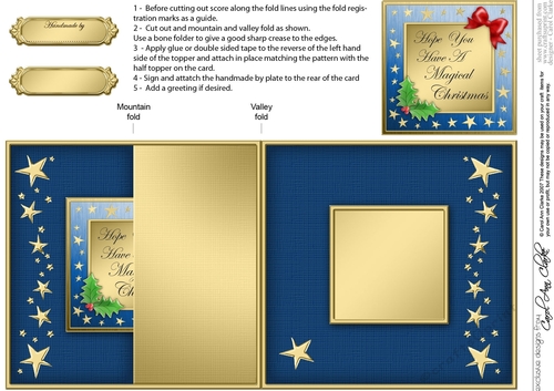 Elegant Christmas Greeting No-hole Fold Back Card