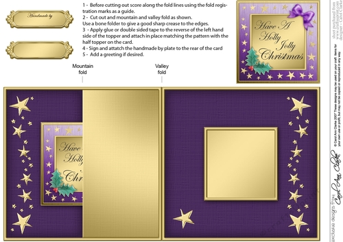 Elegant Christmas Greeting No-hole Fold Back Card