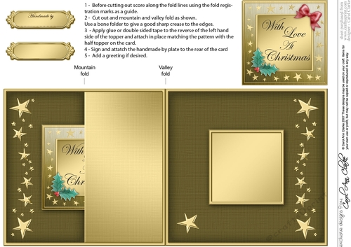 Elegant Christmas Greeting No-hole Fold Back Card