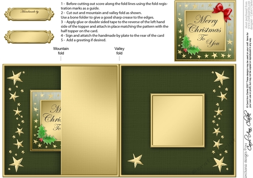 Elegant Christmas Greeting No-hole Fold Back Card