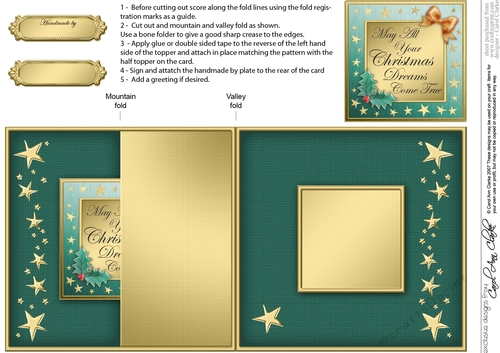 Elegant Christmas Greeting No-hole Fold Back Card