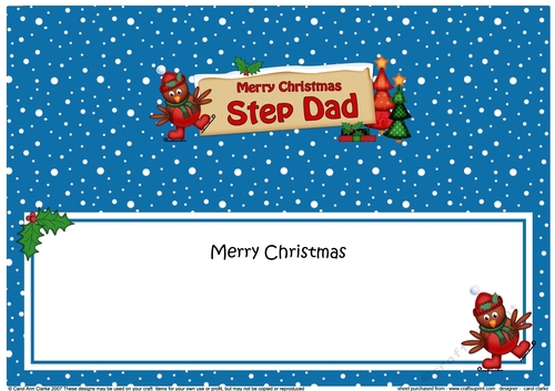 large DL Merry Christmas STEP DAD with Robin insert