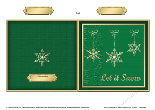 Christmas Snowflakes Quick Cut and Fold Card 