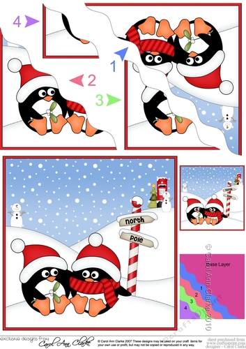 Christmas Pip Penguin is at the North Pole Wavy Corner side stacker Topper
