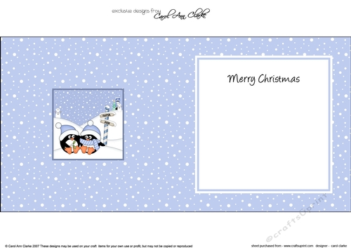 Christmas Pip Penguin is at the North Pole insert square landscape