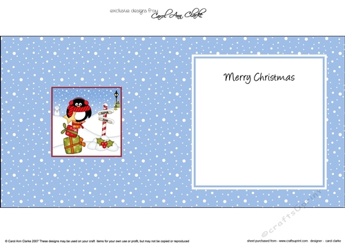 Christmas Pip Penguin is at the North Pole insert square landscape