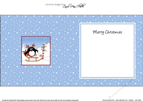 Christmas Pip Penguin is at the North Pole insert square landscape
