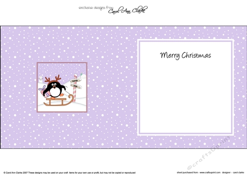 Christmas Pip Penguin is at the North Pole insert square landscape