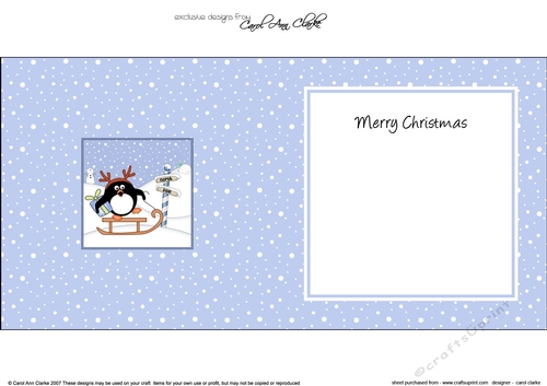 Christmas Pip Penguin is at the North Pole insert square landscape