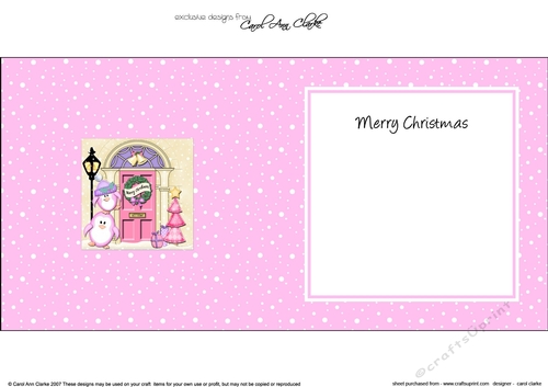 Cute Penguins at the Christmas Door matching insert square landscape