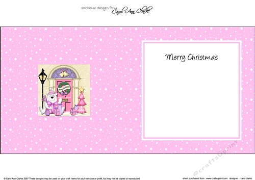 Ben Polar Bear at the Christmas Door matching insert square landscape