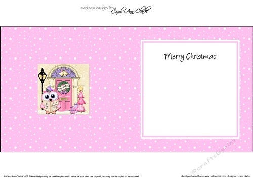 Little Hoot Owl at the Christmas Door matching insert square landscape