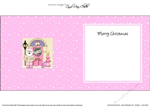 Santa at the Christmas Door matching insert square landscape