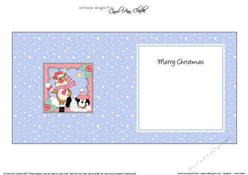 Christmas Rudolph is having a Snowball Fight insert square landscape