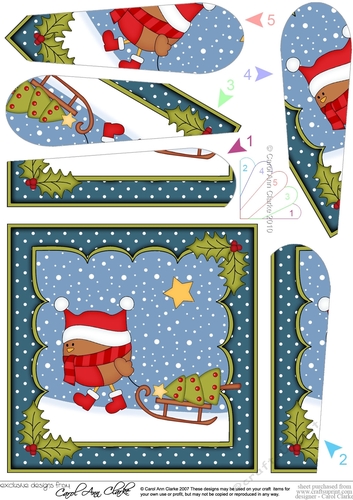 Christmas Bobbin Robin is bringing home the Xmas Tree Fan Pyramage Topper
