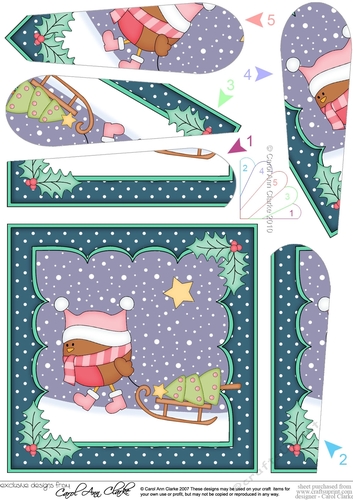 Christmas Bobbin Robin is bringing home the Xmas Tree Fan Pyramage Topper