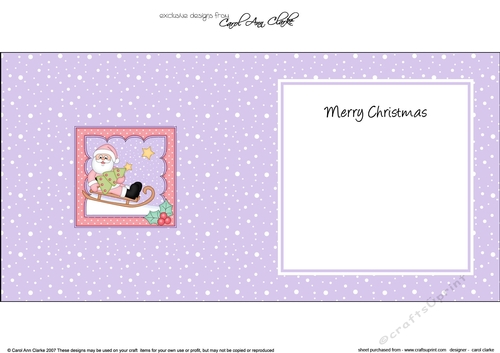 Christmas Santa has an Xmas tree matching insert square landscape