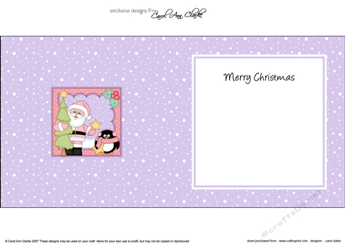 Christmas Santa & Pip Penguin bring home the Xmas tree matching insert square landscape
