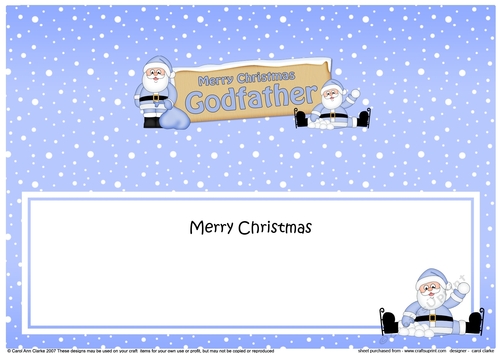 large DL Merry Christmas GODFATHER with Santa insert
