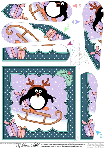 Christmas Pip Penguin is Sledging Fan Pyramage Topper