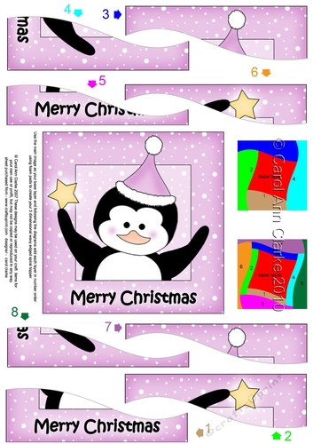 Cute Christmas Penguin Wavy Spiral Side Stacker