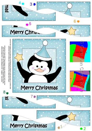 Cute Christmas Penguin Wavy Spiral Side Stacker