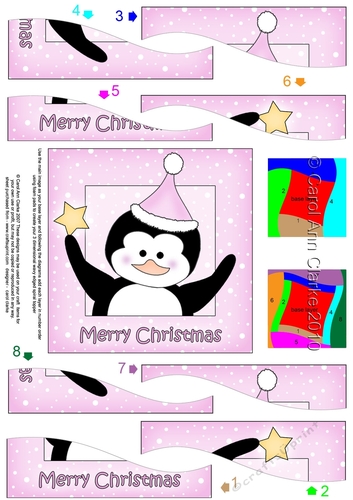 Cute Christmas Penguin Wavy Spiral Side Stacker