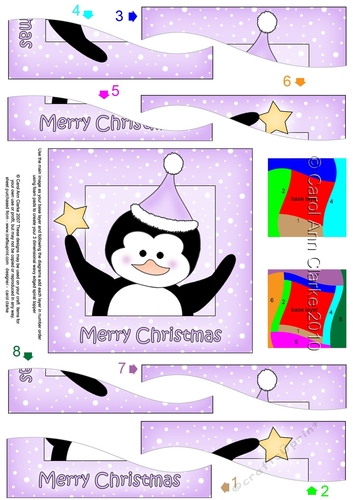 Cute Christmas Penguin Wavy Spiral Side Stacker