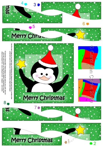 Cute Christmas Penguin Wavy Spiral Side Stacker