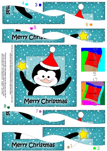 Cute Christmas Penguin Wavy Spiral Side Stacker
