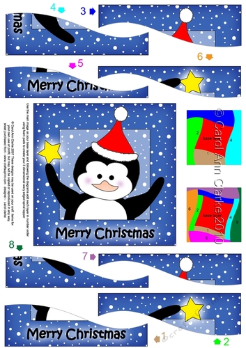 Cute Christmas Penguin Wavy Spiral Side Stacker