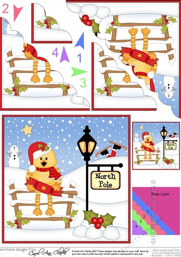 Cute Christmas Quackers is at the North Pole Scalloped Corner Stacker