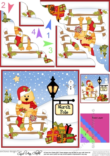 Cute Christmas Quackers is at the North Pole Scalloped Corner Stacker