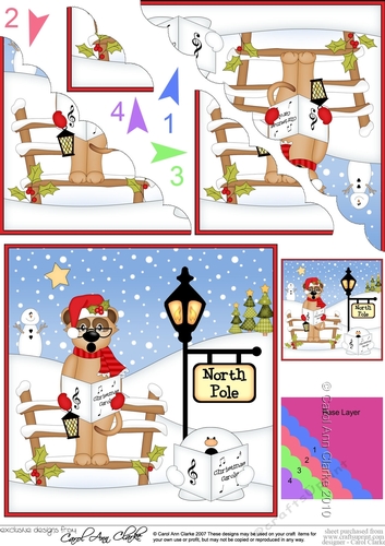 Cute Christmas Meerkat is at the North Pole Scalloped Corner Stacker