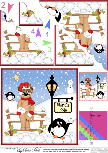 Cute Christmas Meerkat is at the North Pole Scalloped Corner Stacker
