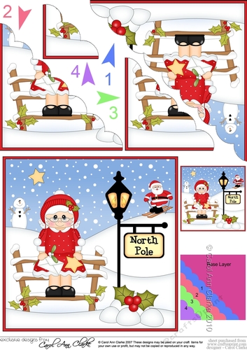 Cute Christmas Mrs Claus is at the North Pole Scalloped Corner Stacker
