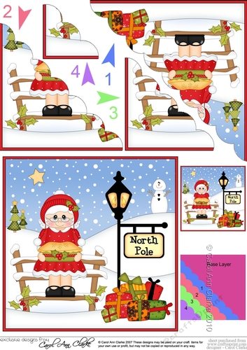 Cute Christmas Mrs Claus is at the North Pole Scalloped Corner Stacker